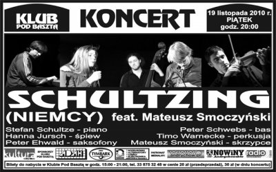 Koncert Schultzing (Niemcy)  feat. Mateusz Smoczyński w andrychowskim Klubie Pod Basztą