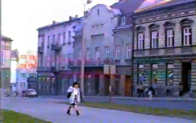 Wadowice z 1990 roku na starym filmie