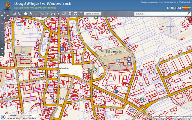 Wadowice mają gminny portal mapowy
