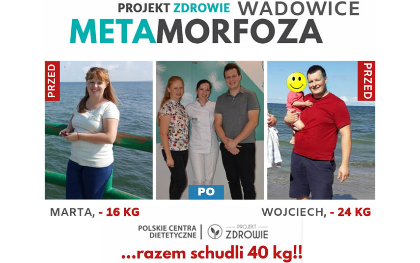 Pan Wojciech i Pani Marta szczuplejsi o 40 kg z Projekt Zdrowie Wadowice!