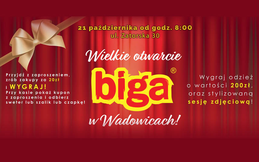 Wielkie otwarcie sklepu BIGA w Wadowicach!