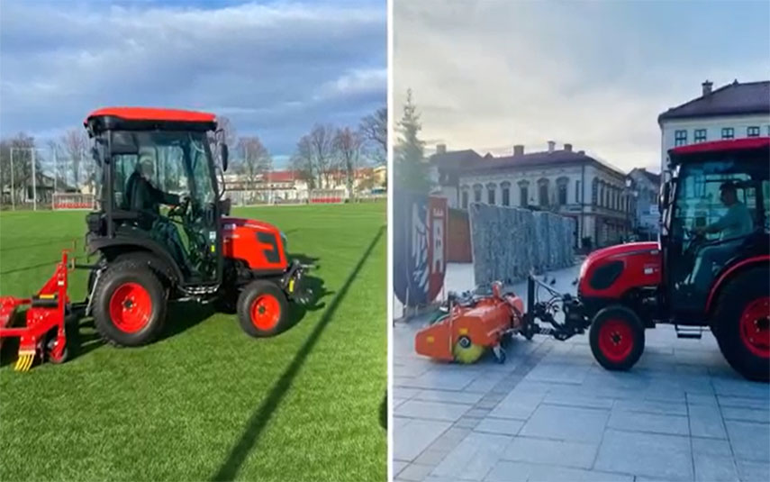 Burmistrz pochwalił się traktorkami do sprzątania ulic i boisk