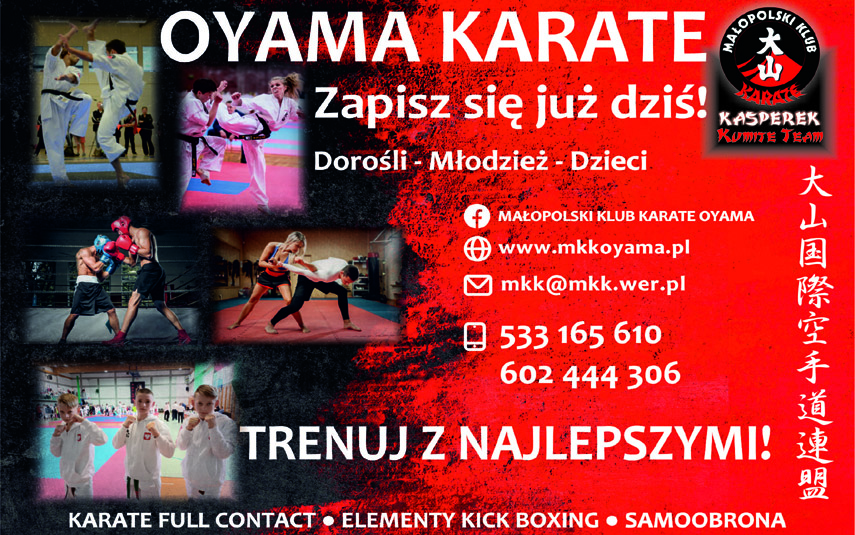 Małopolski Klub Karate Oyama zaprasza na treningi