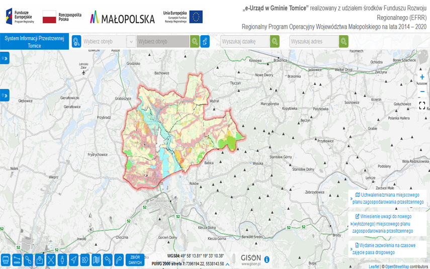 Ruszył portal mapowy gminy Tomice